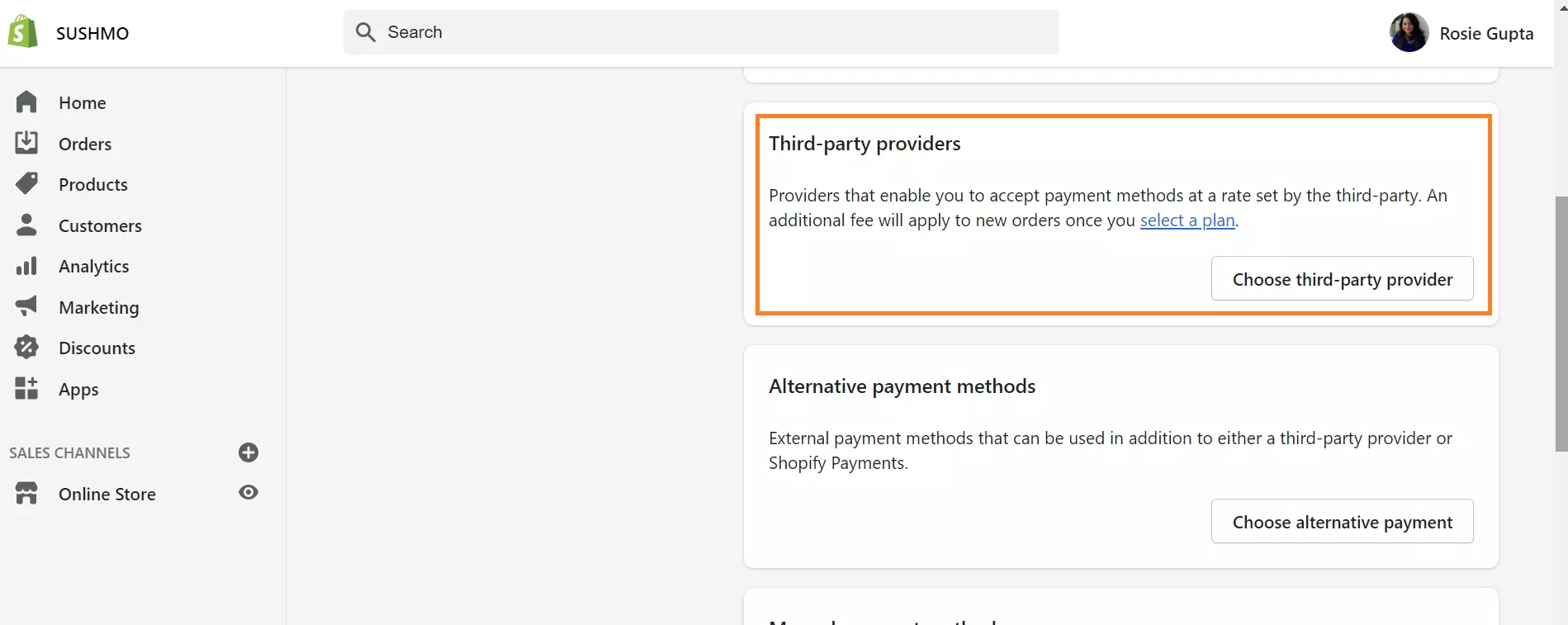 Shopify Payment Methods