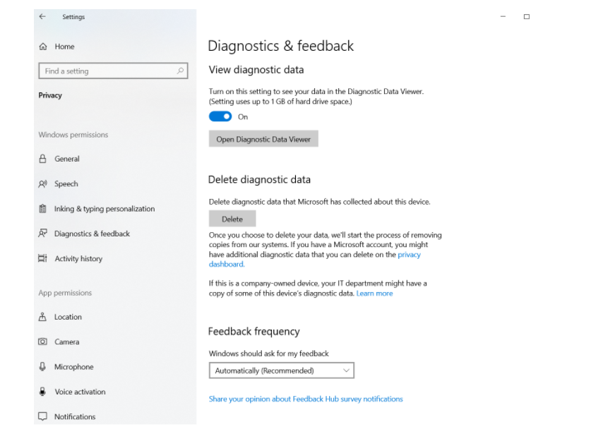 Diagnostics & feedback