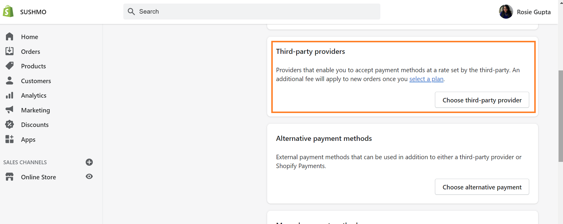 Shopify Payment Methods