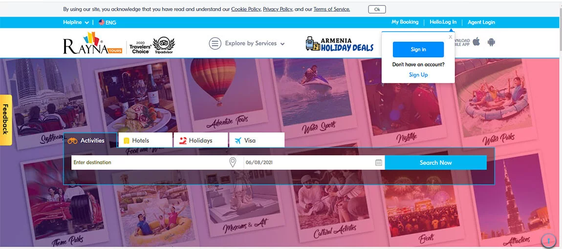 Travel & Tourism website design examples