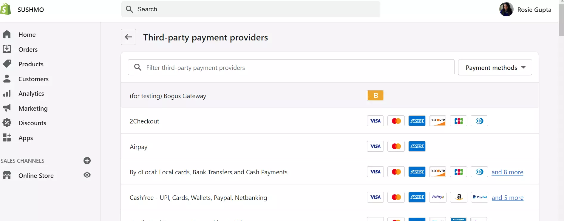 Shopify Third Party Payment Providers