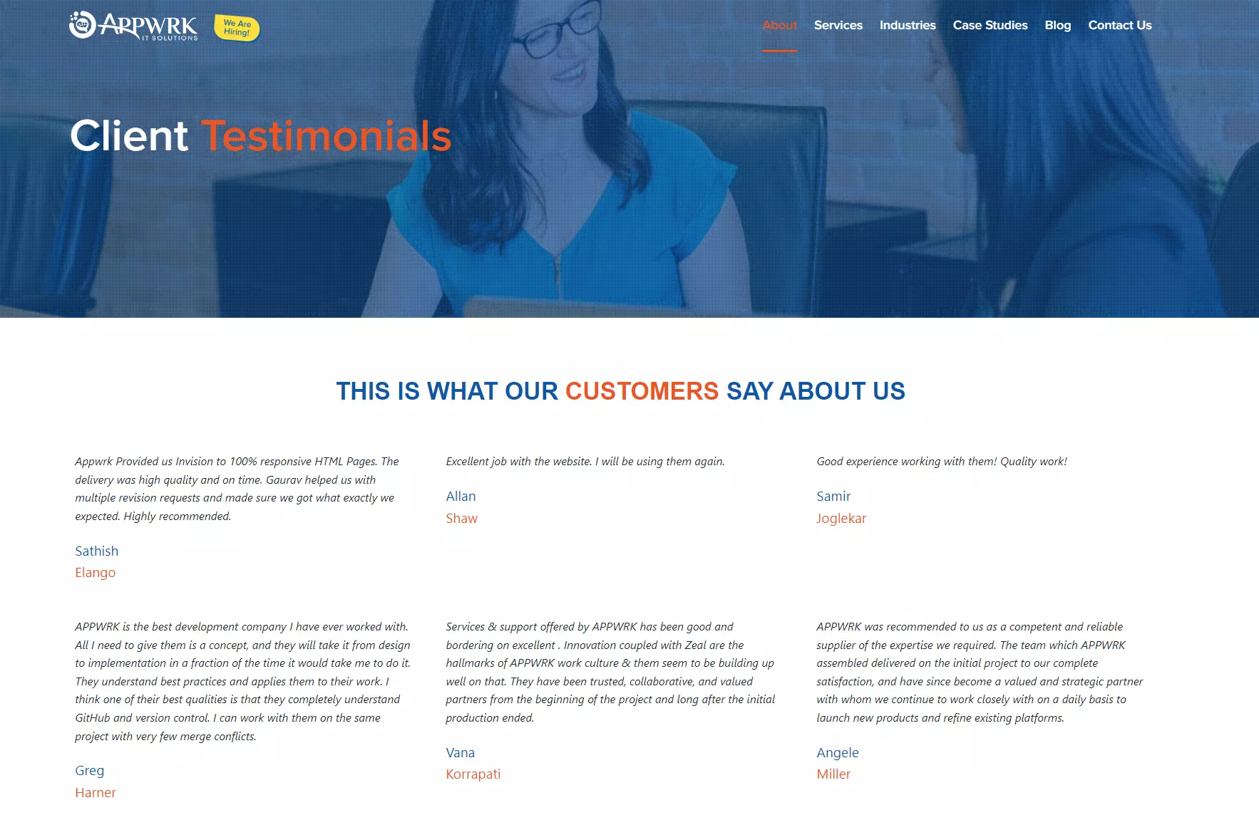 APPWRK IT Solutions - Client Testimonials