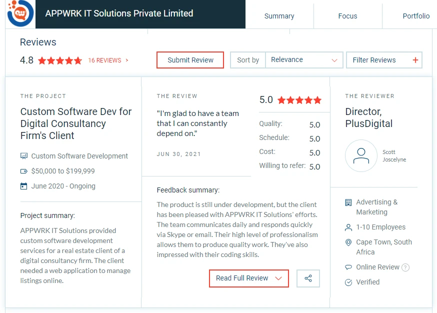 APPWRK IT Solutions Pvt Ltd - Clutch Reviews