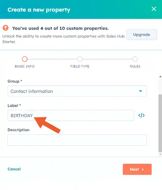 How to Add Birthday Field to the HubSpot Form: Step 4 (Click 'Add Field')