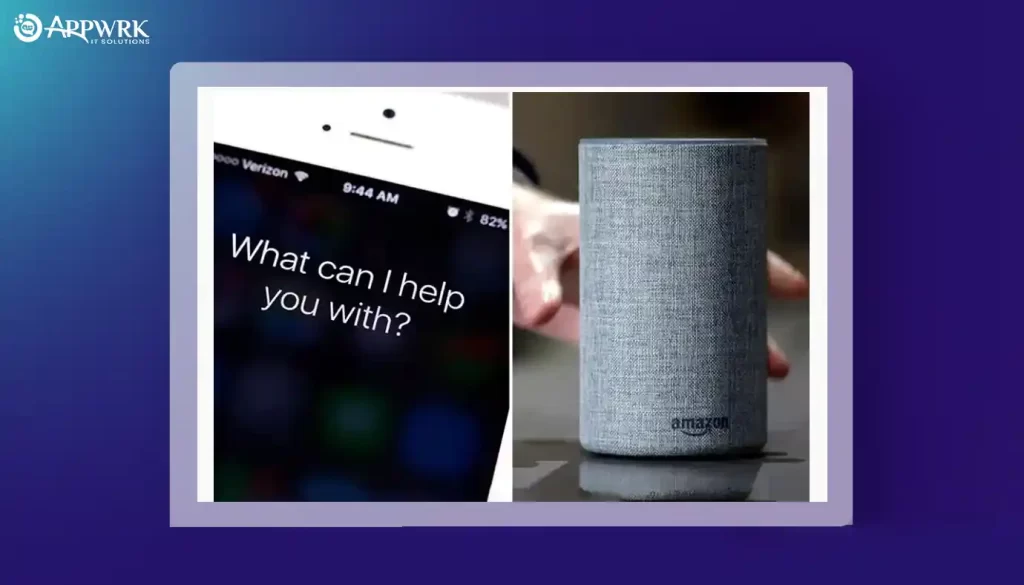 Artificial Intelligence technology depicting Apple’s Siri and Amazon’s Alexa