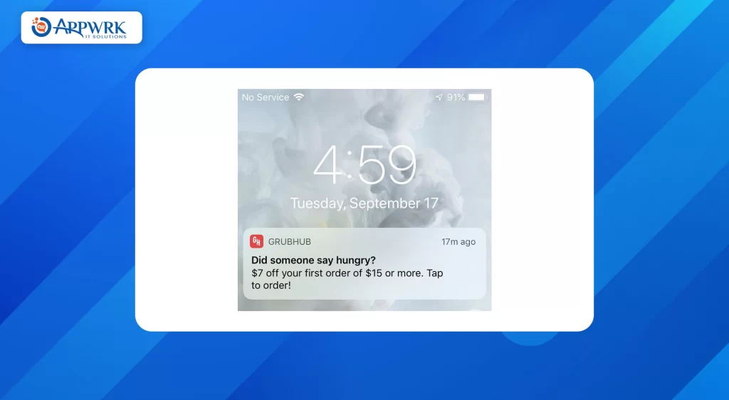 Push Notifications in the food delivery app