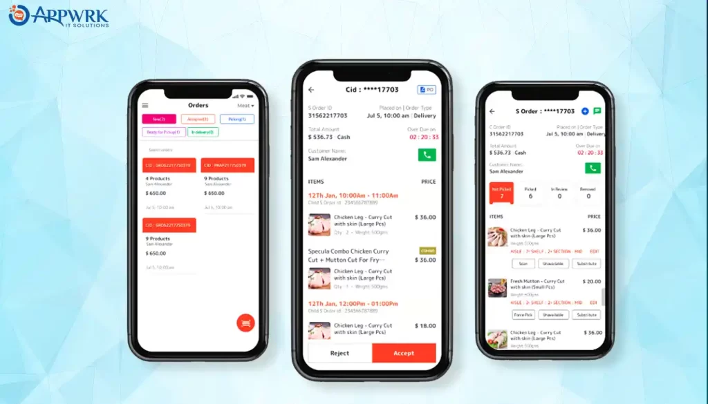 Order management in meat delivery apps