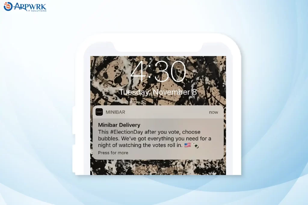 Push notifications in Minibar alcohol delivery app