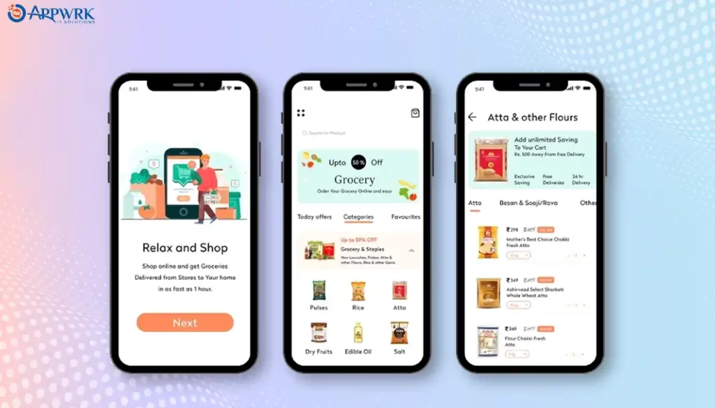Dedicated on-demand grocery delivery app