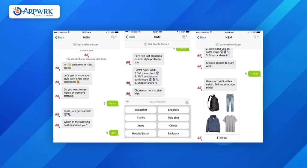 Chatbots in ecommerce app