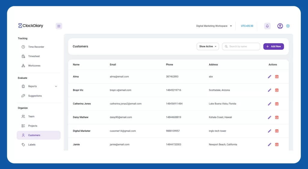 Client Monitoring in ClockDiary