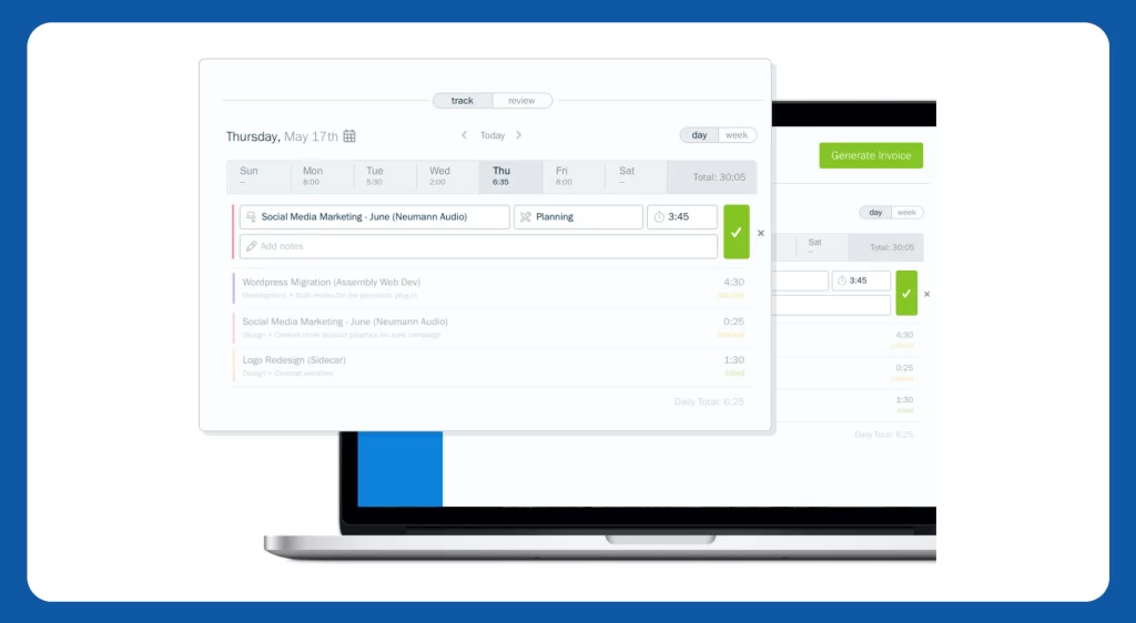 FreshBooks time tracking