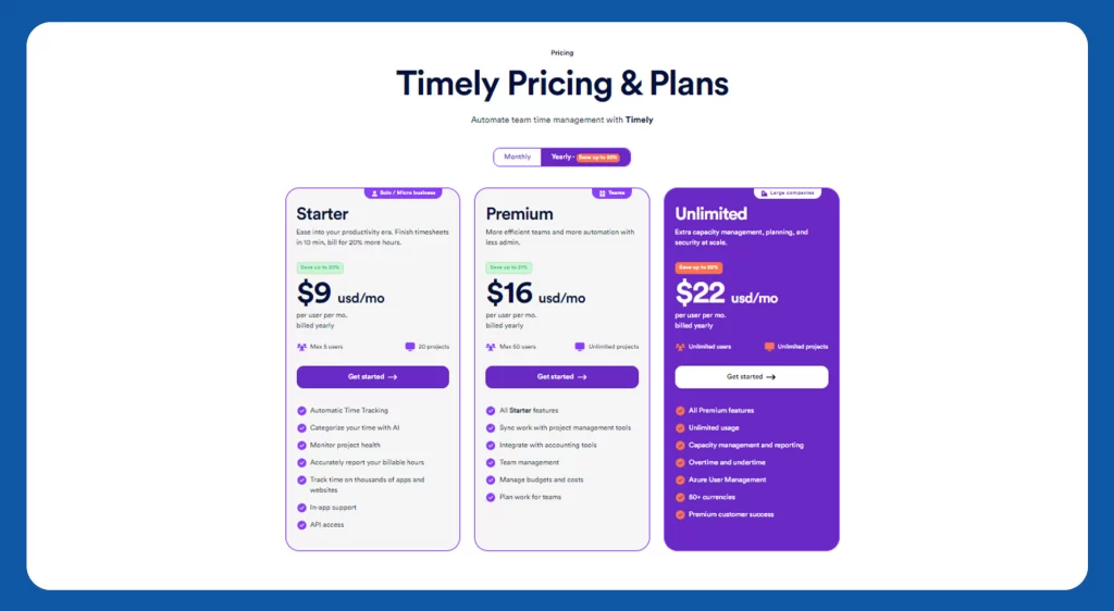 Timely Pricing Plans