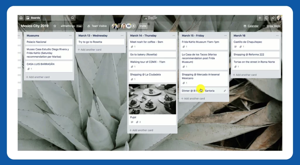 Task tracking in Trello