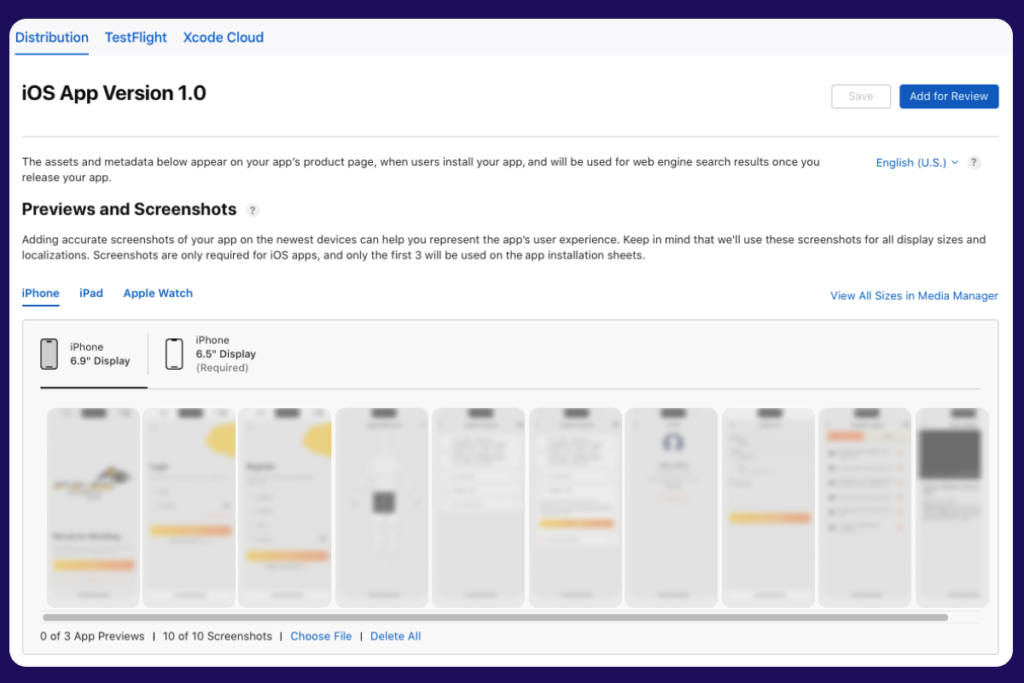 How to submit an iOS app to the app store- Screenshot field