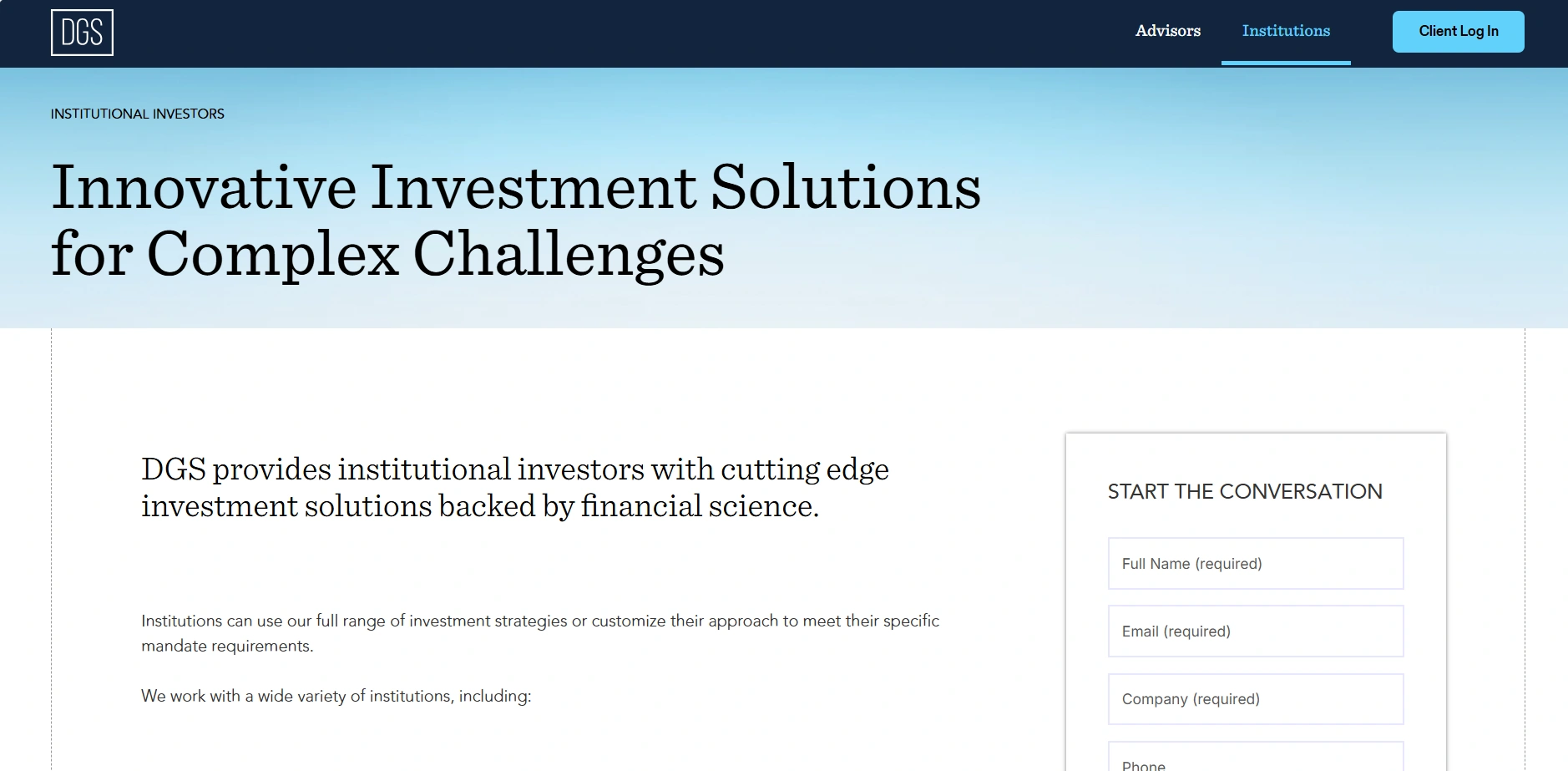 DGS Capital's website