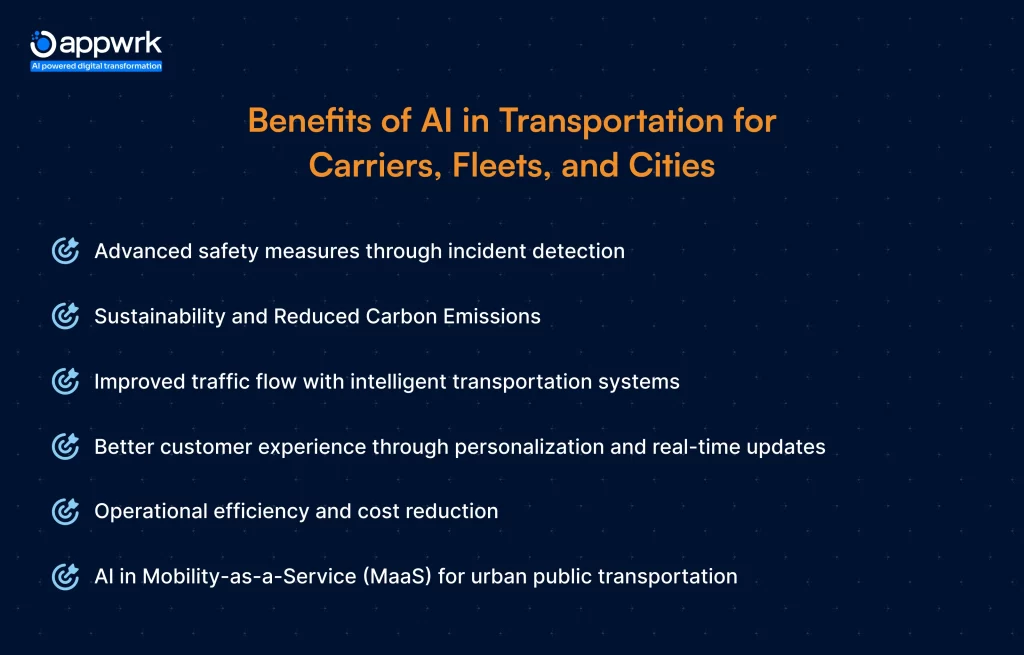 Benefits of AI in Transportation for Carriers, Fleets, and Cities