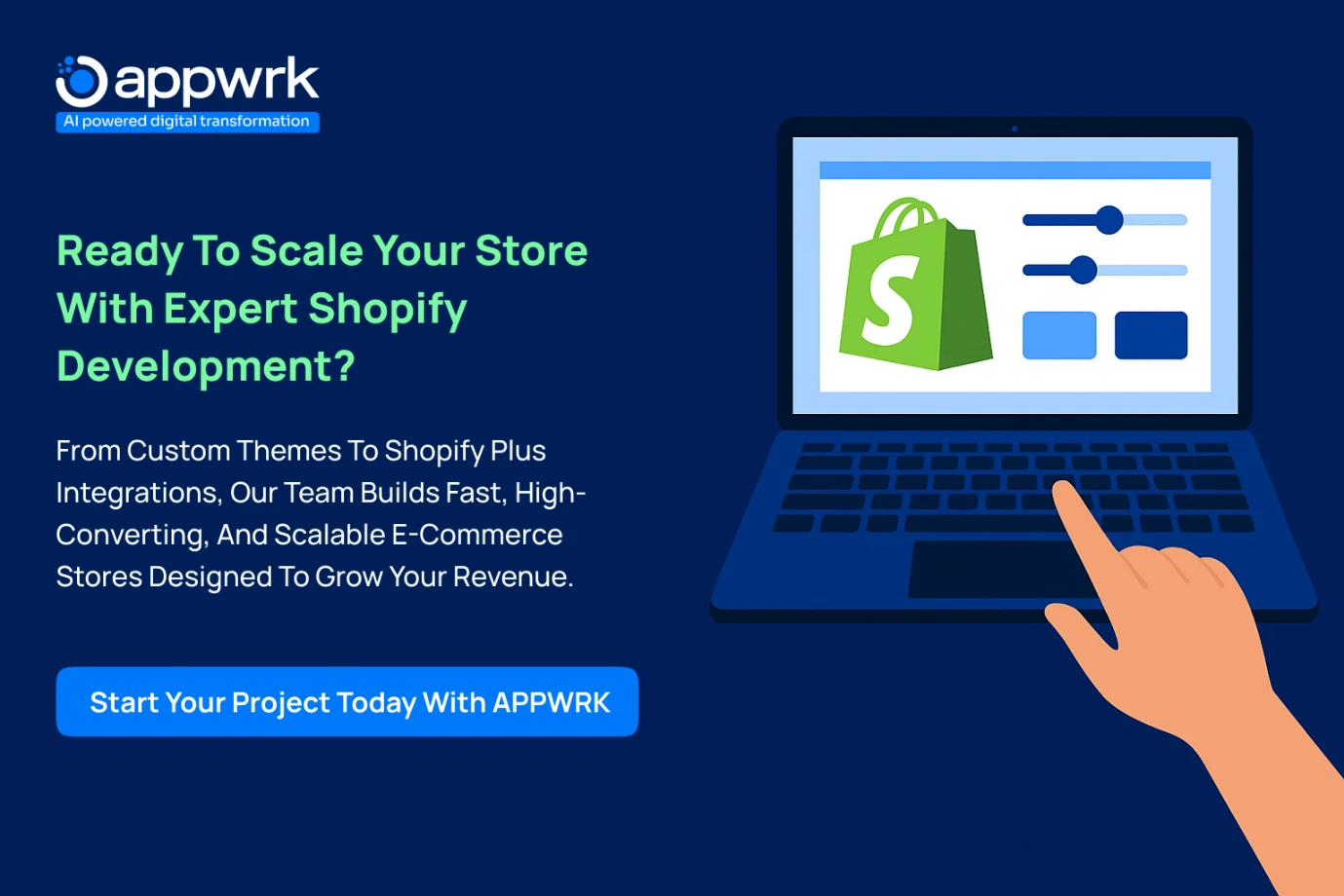 Expert Shopify development services to scale e-commerce stores with custom themes, Shopify Plus integrations, fast performance, and revenue growth solutions.