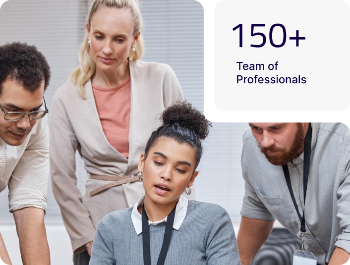 Team of professionals working together
