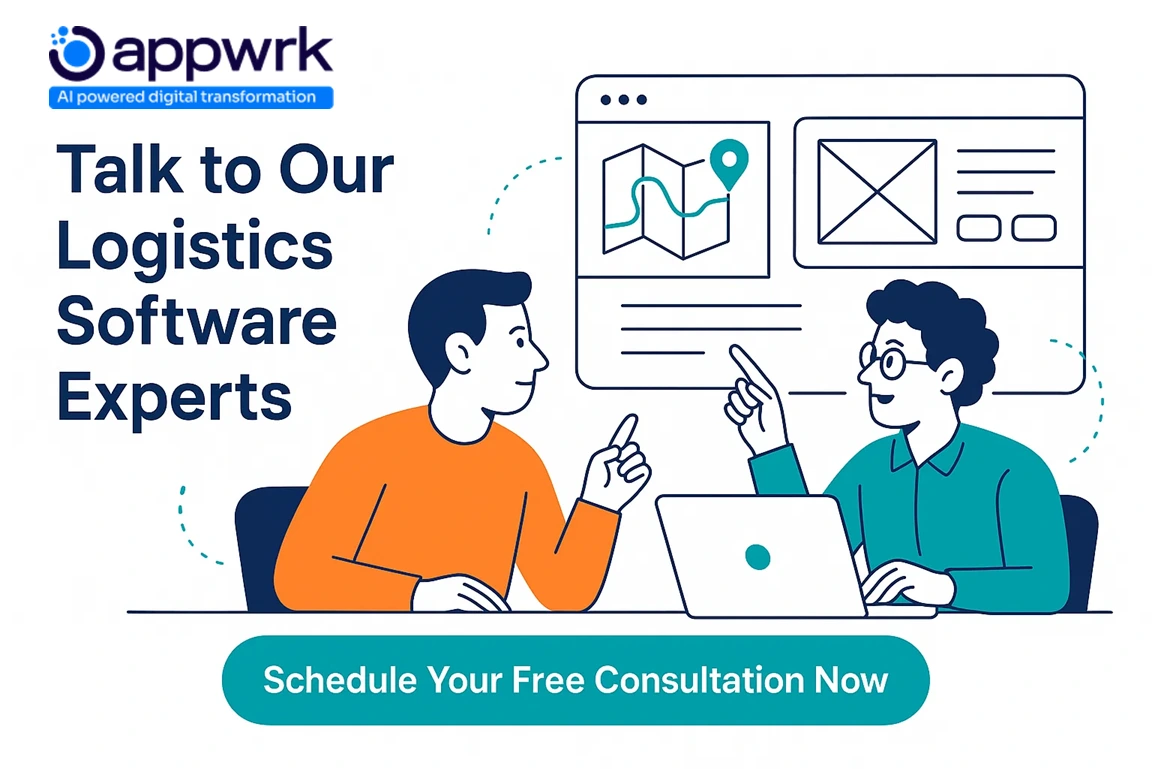 Consult logistics software specialists with Appwrk for personalized development advice and planning