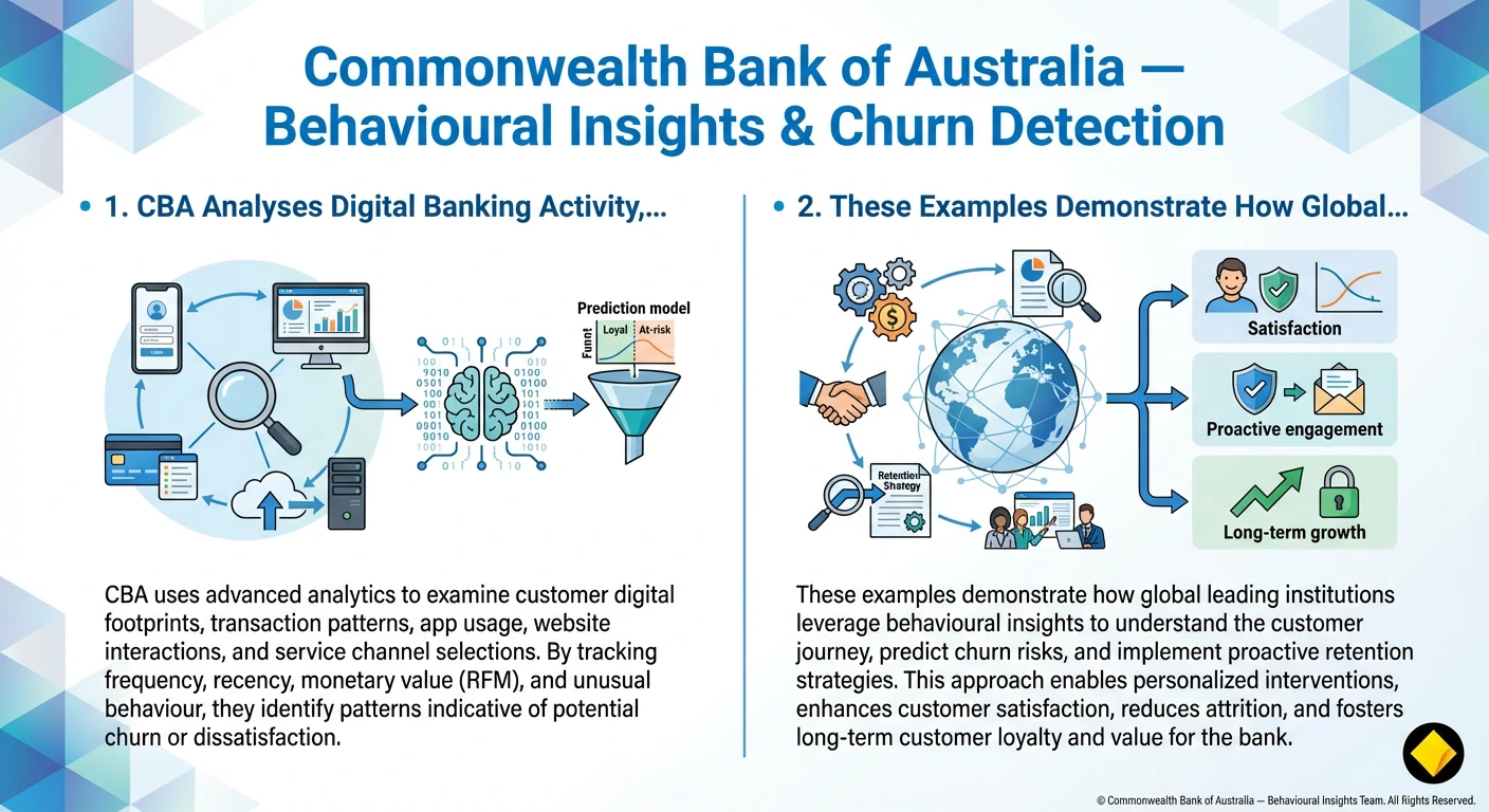 Commonwealth Bank of Australia case example demonstrating customer behaviour analysis, churn prediction, and predictive banking insights.