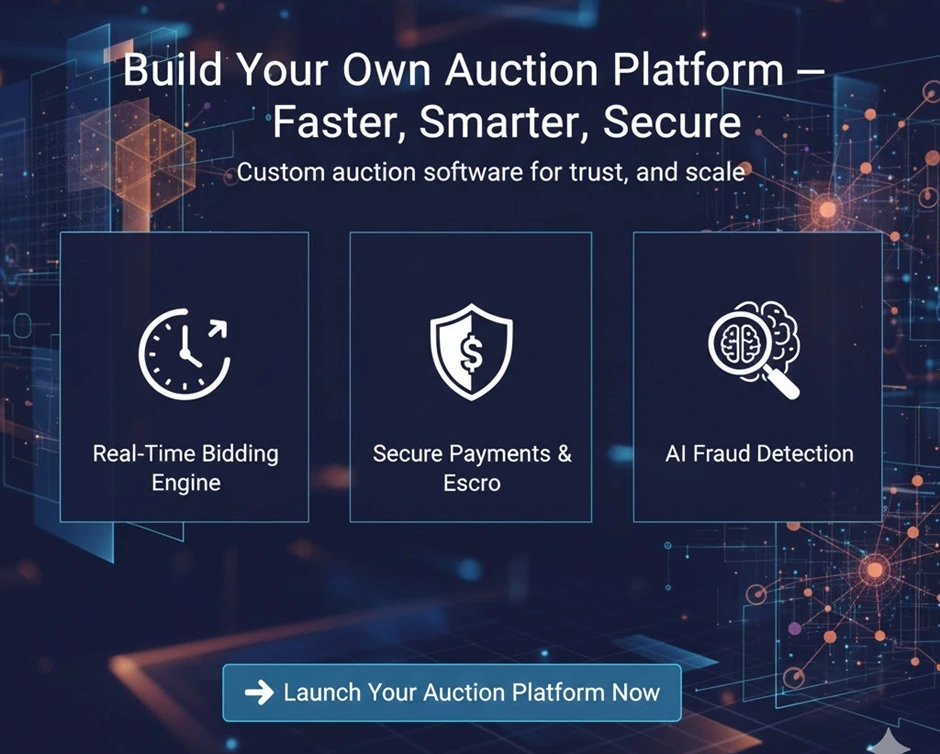 CTA for Building an online auction platform that is faster, smarter, and secure.  