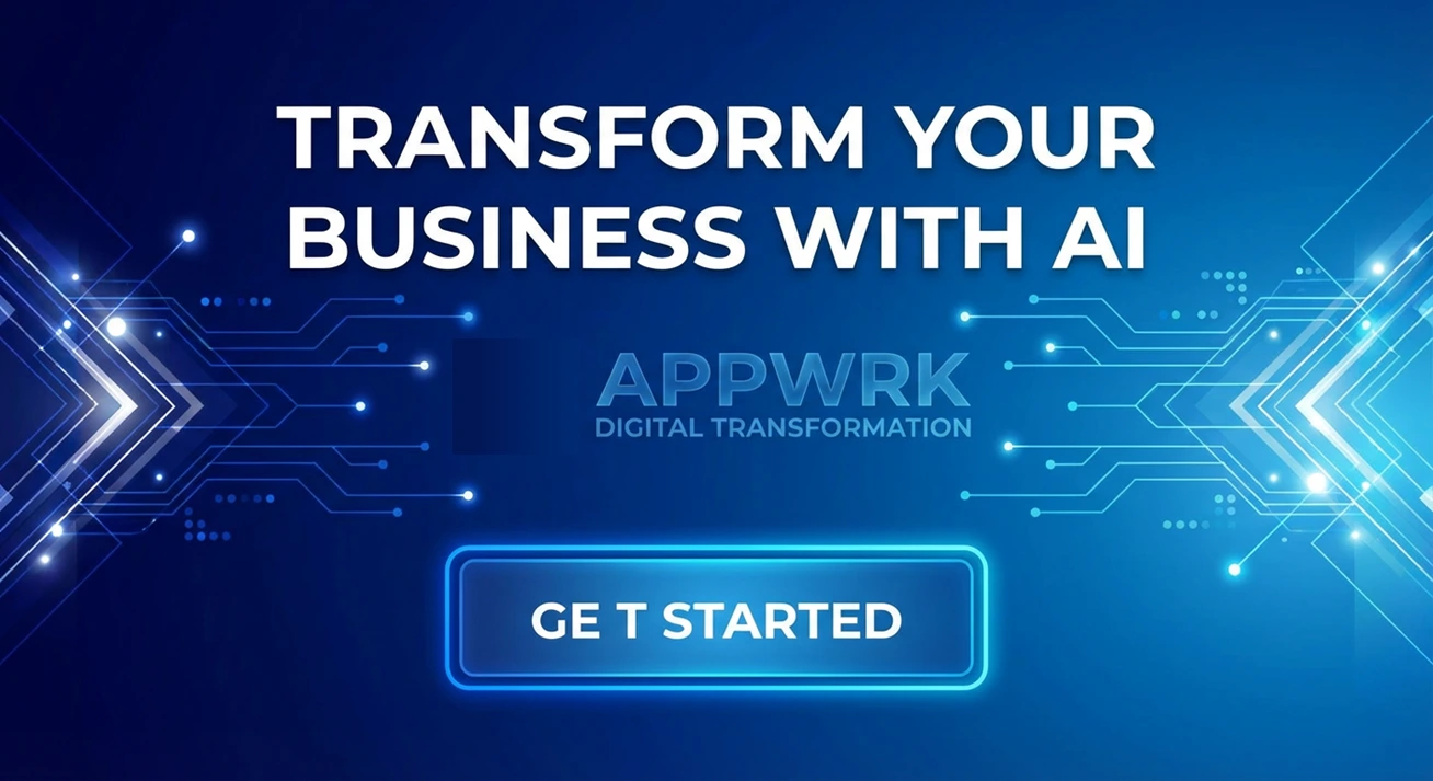 APPWRK AI digital transformation banner promoting AI-powered business modernization and enterprise automation solutions.